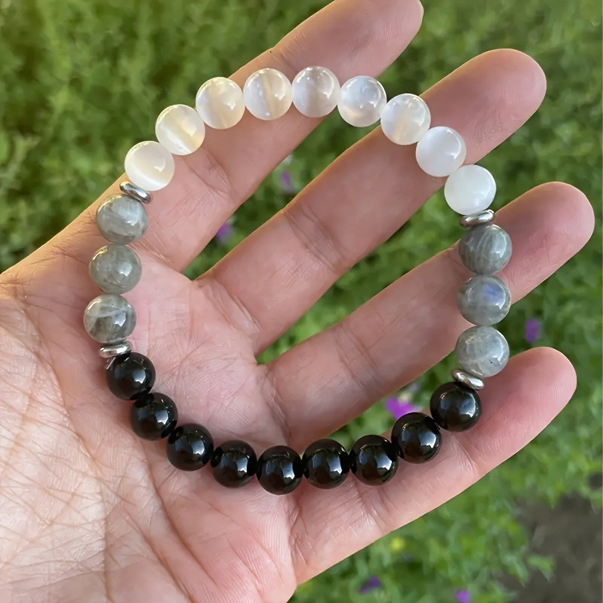 Pulseira de Contas de Pedra Natural Simbólica Feminina Masculina Alívio da Ansiedade Proteção Dinheiro Espiritual Joia do Amor-Próprio