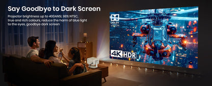 Projetor Inteligente XGODY Netflix Oficial 4K Suportado 650 Ansi Reconhecimento de Voz IA Foco e Correção Trapezoidal Automáticos para Filmes em Casa