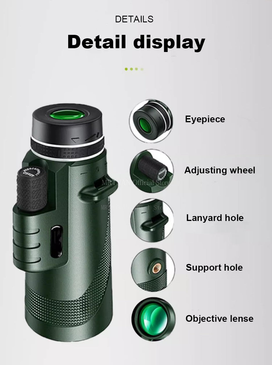 Telescópio Portátil Zoom HD 80X100 Dobrável de Longa Distância Mini Telescópio Potente para Caça Esportes Acampamento ao Ar Livre Viagens