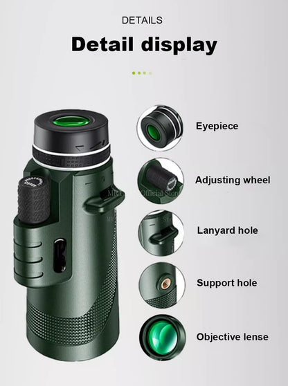 Telescópio Portátil Zoom HD 80X100 Dobrável de Longa Distância Mini Telescópio Potente para Caça Esportes Acampamento ao Ar Livre Viagens