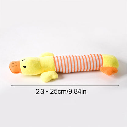 Brinquedo de Pelúcia Fofo de Pato com Som, Bicho de Pelúcia Chiador, Brinquedo para Cão que Limpa os Dentes, Brinquedo de Corda para Roer, Acessórios para Animais de Estimação