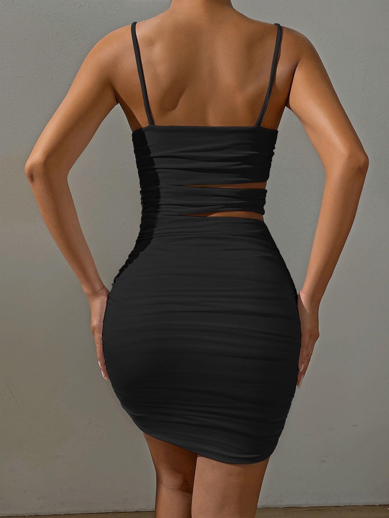 Women Sexy Spaghetti Strap Bodycon Mini Dress White Backless Party Evening Outfi