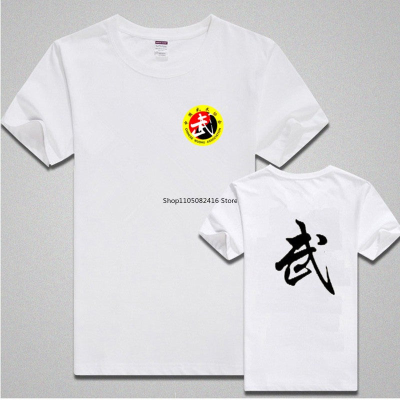 Martial Arts Clothing T-shirt Wing Chun Kung Fu Shirt Short-sleeved Shirt Classic Uniform Kung Fu Cotton Men Shirt