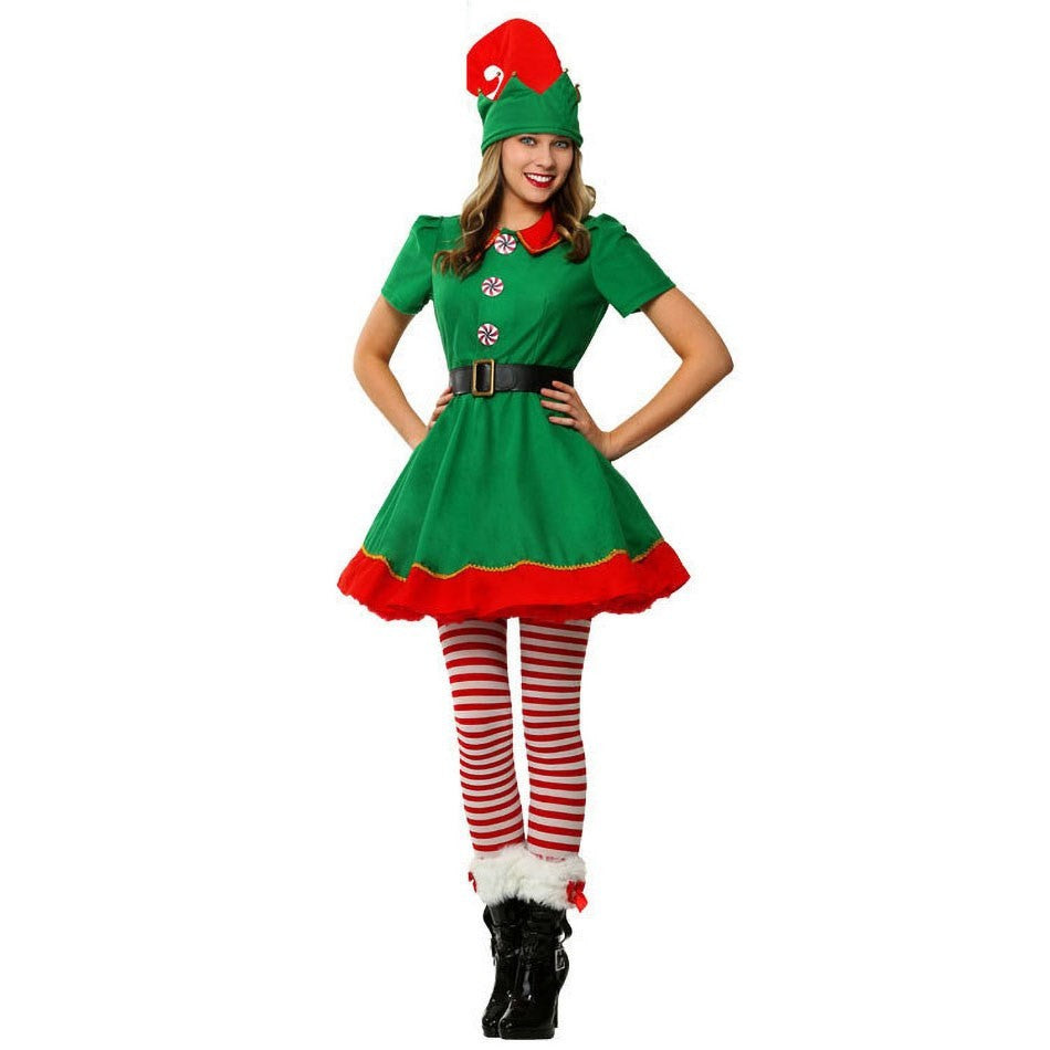 Kids Adult Christmas Clothing Set Kids Tops Pants Hat Belt Children Xmas Clothes Baby Boy Girl Birthday Outfit Elves Costume