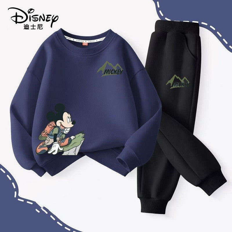 Autumn Baby Girls Boys Clothes Set Children Disney Mickey Printing Sweatshirt Top and Pants Bottom 2Pieces Suit Cotton Tracksuit
