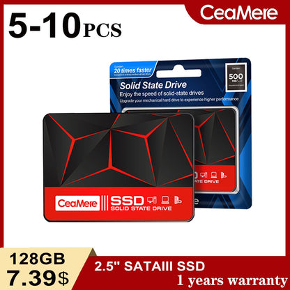 CeaMere Ssd 5PCS-10PCS 120GB 128GB SSD SATA 240GB 256GB Disco Rígido 480GB Unidade de Estado Sólido Interna para laptop desktop