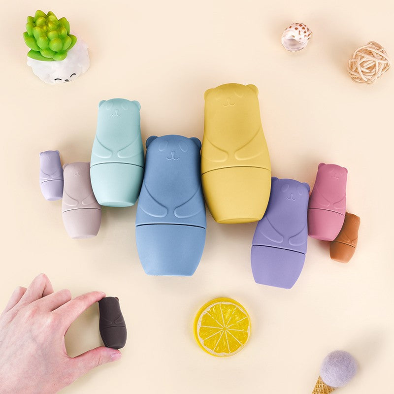 Brinquedo de empilhamento de silicone Matryoshka bonecas russas para bebês brinquedos de boneca dentro de boneca de empilhamento de silicone para interação