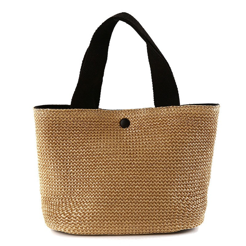 Beach Straw Shoulder Messenger Bag Women Bohemian Summer Woven Rattan Bucket Shoulder Handbag Handmade Crossbody Bags For Women