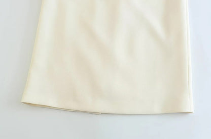 TRZA Women Fashion Strapless Gathered Midi Dress Sexy Straight Neck Back Slit Fe