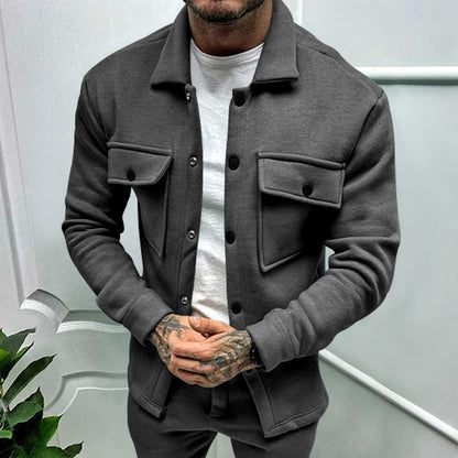 2024 Cross Border Amazon Winter New Men's Fleece Jacket Fashion Casual Jacket