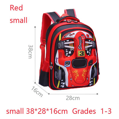 Mochila Infantil de Carro 3D Personalizada para Meninos, Mochila Escolar Divertida de Desenho Animado, Mochila de Livros Infantil, Mochila Estilosa para Meninos, Durável e Impermeável