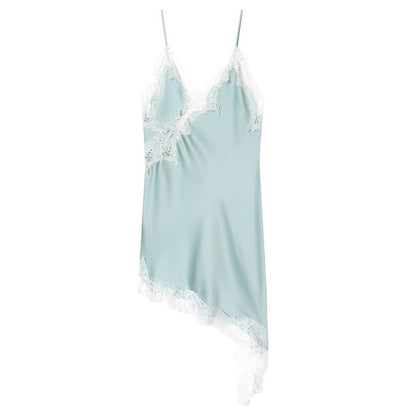 HXAO Female Lace Dress Sleeveless Slip Short Dresses Women Summer Asymmetric Elegant Night Dresses Backless Sexy Evening Dress