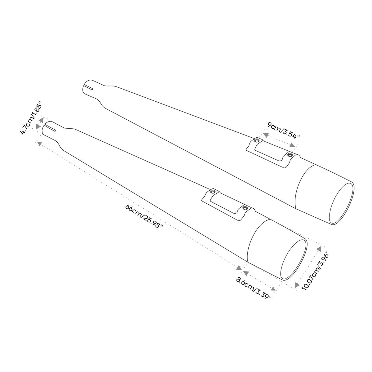 Motorcycle 4" Slip-on Mufflers Exhaust Pipes For Harley Touring Electra Street Glide 1995-2016