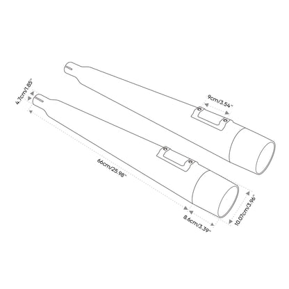 Motorcycle 4" Slip-on Mufflers Exhaust Pipes For Harley Touring Electra Street Glide 1995-2016