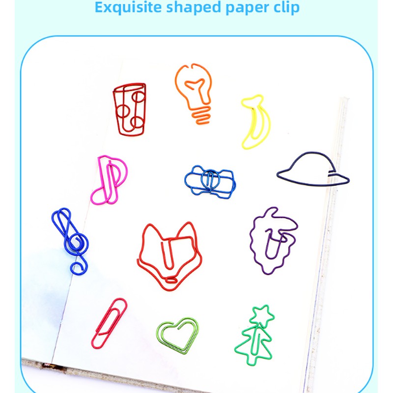20Pcs Colourful Bookmark Holder Office Supplies Bookmark Holder Colourful Paperclip Cute Cartoon Paperclip Random pattern