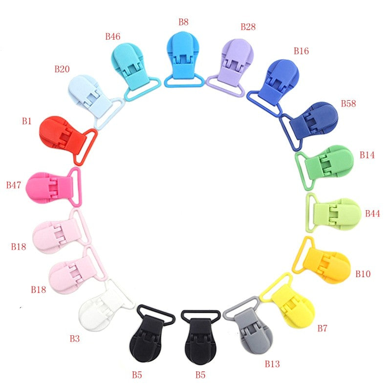 30/50/100pcs 1" 25mm Hot D Shape Plastic Baby Pacifier Clips Dummy Chain Holder Suspender Clips Clamp With Gripping Teeth