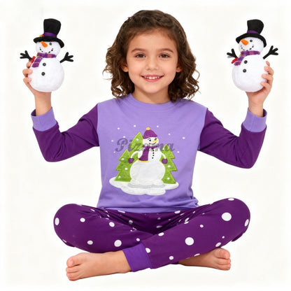 100 Cotton Girls Christmas Pajamas Sets Kids Pyjamas Penguin Snowman Pijama Xmas Homewear Baby Sleepwear Children Nightwear Pjs
