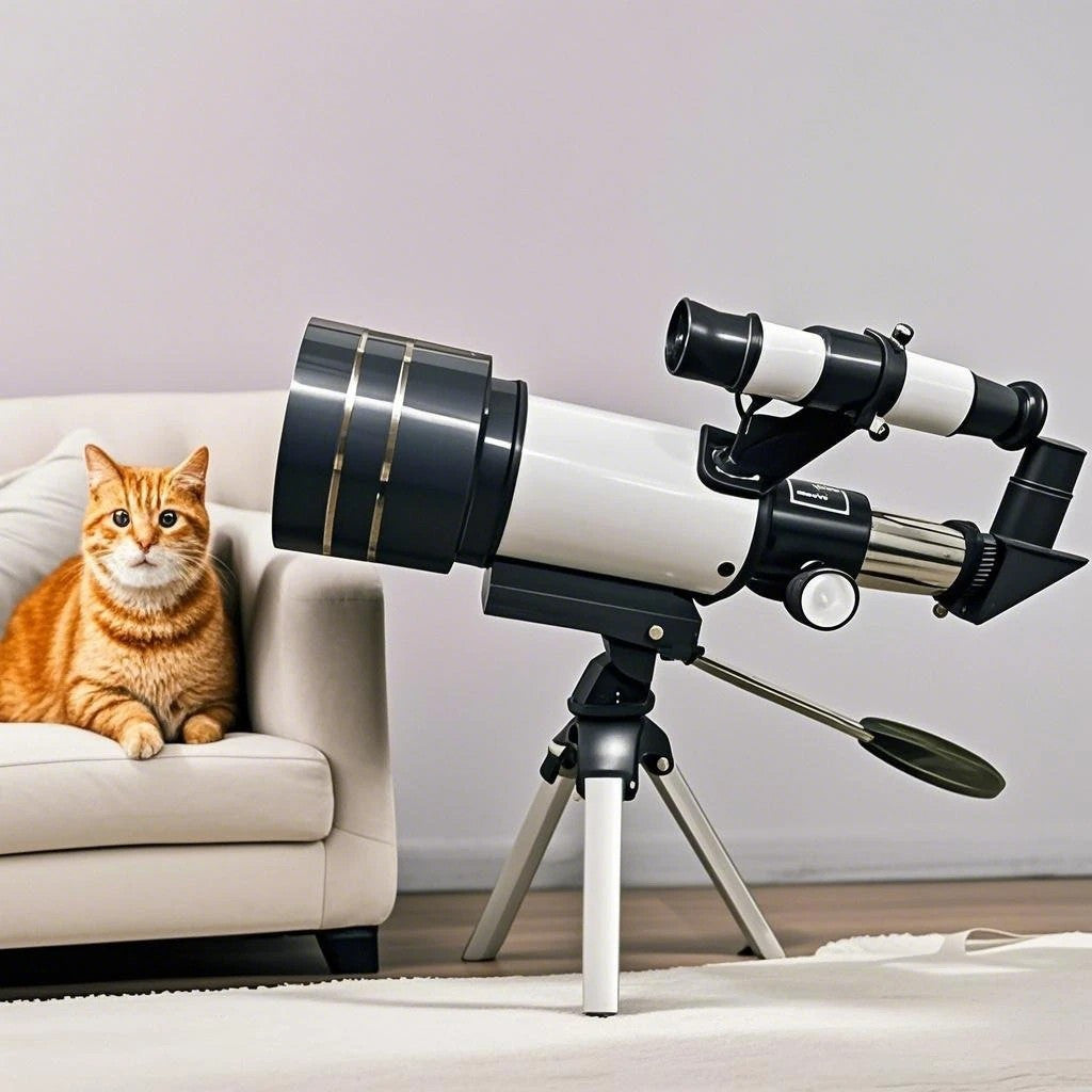 Telescópio Monocular 70300 com Tripé e Adaptador para Celular, Telescópio Portátil para Aventuras de Observação de Estrelas!