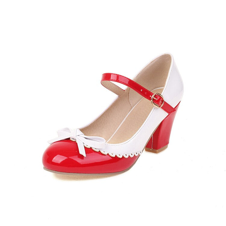 LIHUAMAO candy color Mary jane chunky heel women shoes platform ankle strap pumps party cosplay uniform dress wedding shoes
