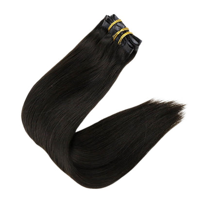 Full Shine PU Clip Hair Extensions Cabelo Humano Remy 100g Extensões Invisíveis Sem Costura de Cabelo Humano Clip-In Cor Balayage Loiro