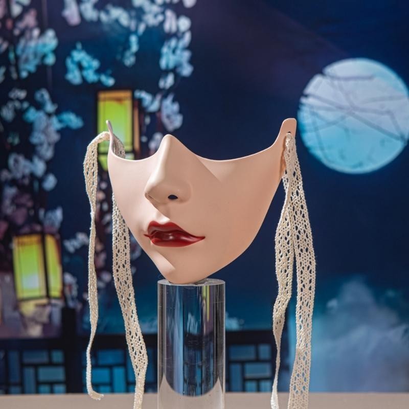 Y88A Mechanical Half Face Mask Masquerade Mask for Womens Men Aesthetics Mask Gifts