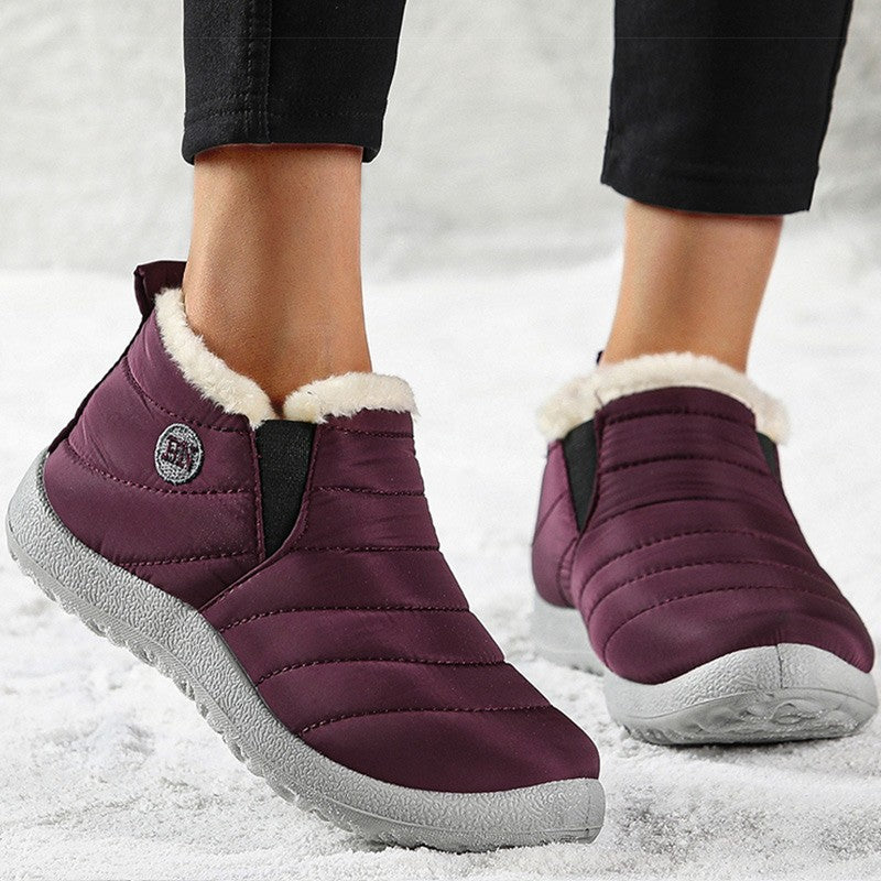 Women Boots Waterproof Winter Boots Fur Shoes Women Slip On Ankle Boots Snow Botas Mujer 2025 Winter Shoes Couple Short Boot