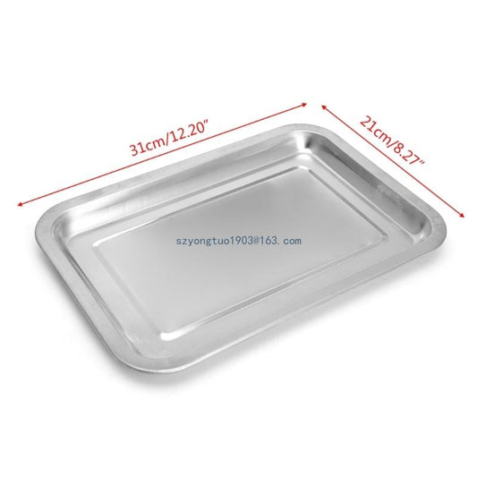 Stainless Steel Rectangular Plate Barbecue Grilled Fish Tray BBQ Container