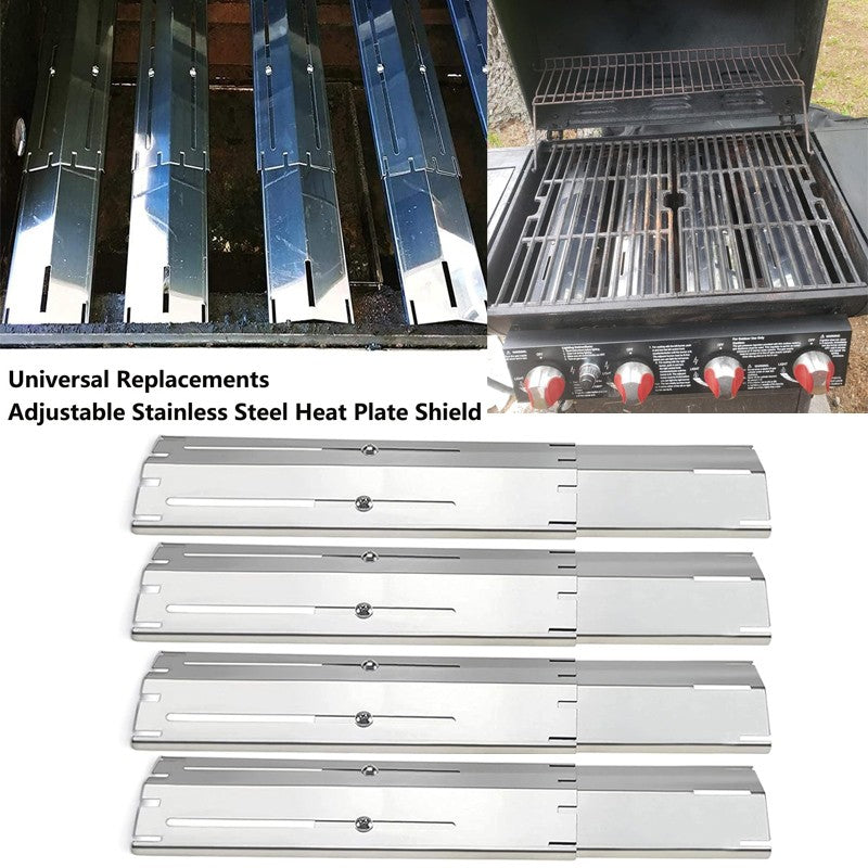 Universal Heat Plates Tent Shield Grill Parts Stainless Steel Adjustable Burner Cover Flame Tamer for Nexgrill Parts Charbroil