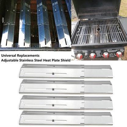 Universal Heat Plates Tent Shield Grill Parts Stainless Steel Adjustable Burner Cover Flame Tamer for Nexgrill Parts Charbroil
