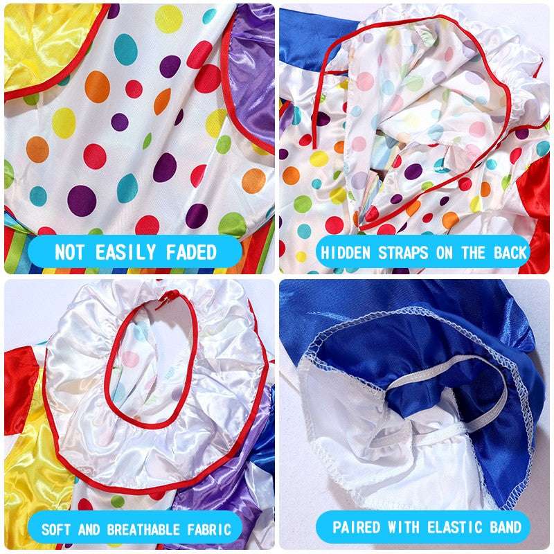 Adult Jumpsuit Circus Clown Cosplay Costume Stage Performance Suit Theme Party Joke Jumpsuits Just Clothing No Wig/shoes