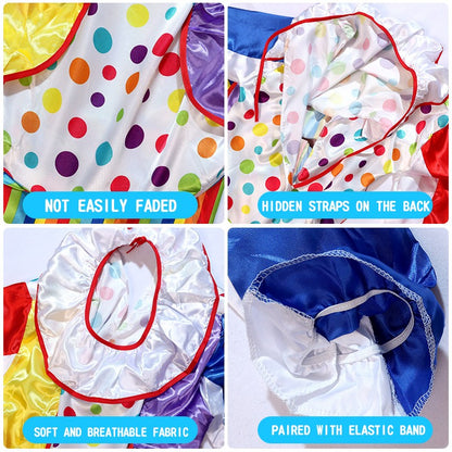 Adult Jumpsuit Circus Clown Cosplay Costume Stage Performance Suit Theme Party Joke Jumpsuits Just Clothing No Wig/shoes