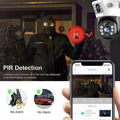 10X Zoom 4G SIM Solar Camera Dual Lens Outdoor Waterproof WiFi Solar IP Security Protect PIR Human Detection CCTV Cameras V380