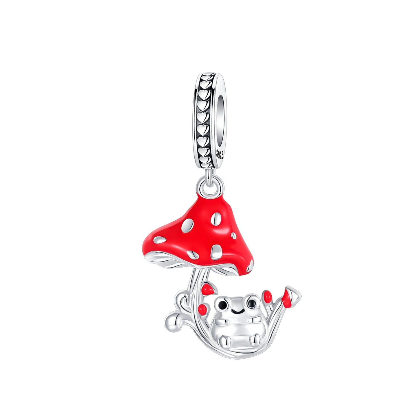 Heart & Organ Charm 925 Sterling Silver Red Rose Skull Dangle Pendant Dark Aesthetic Fit Bangle Bracelet Necklace DIY Jewelry
