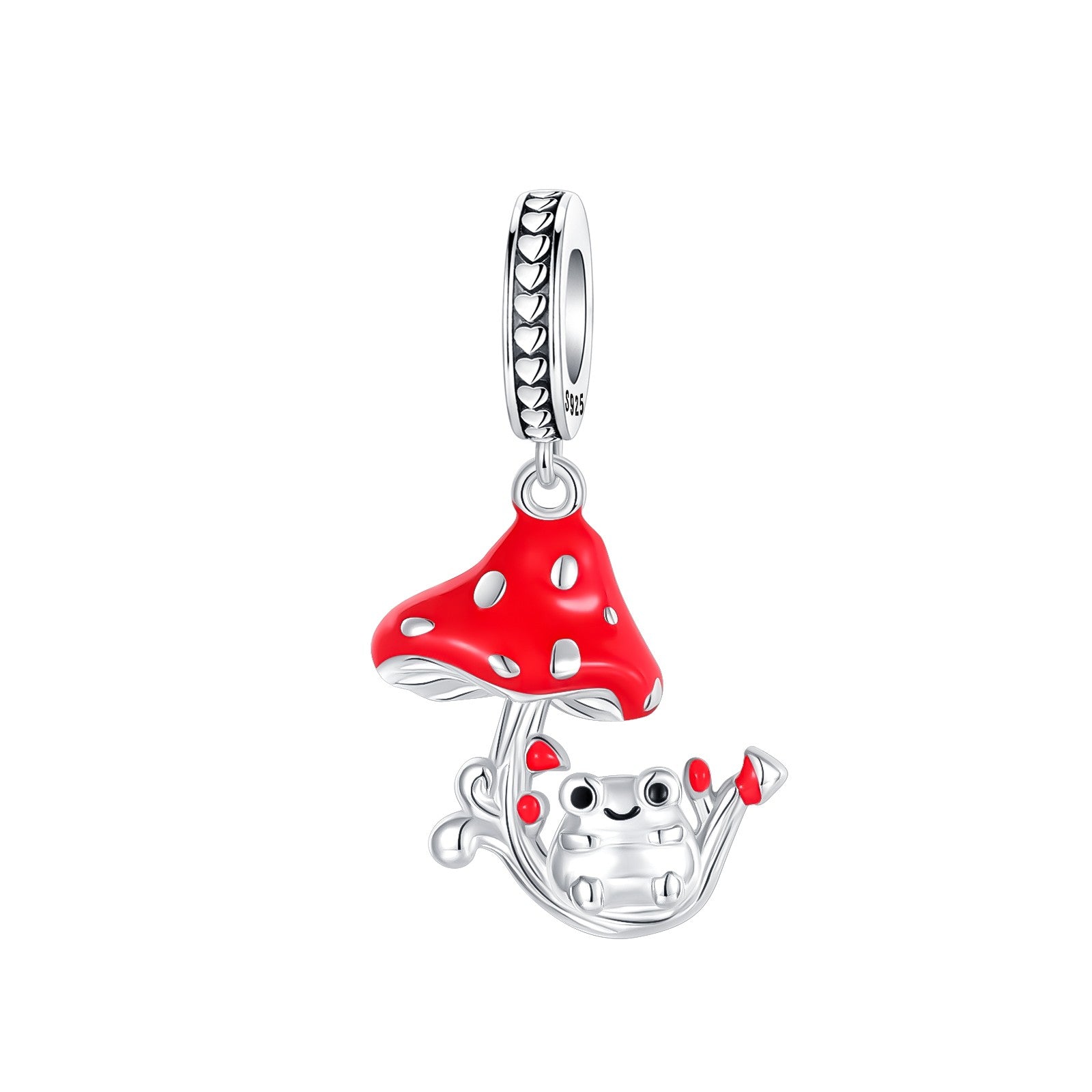 Heart & Organ Charm 925 Sterling Silver Red Rose Skull Dangle Pendant Dark Aesthetic Fit Bangle Bracelet Necklace DIY Jewelry