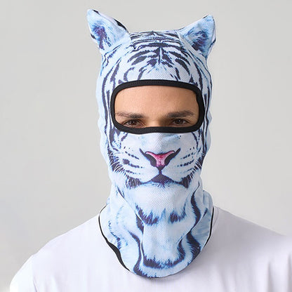 Cute 3D Cat Balaclava Full Face Hood for Men Women, Animal Ski Mask for Snowboard Motocross, Winter Warm Face Cover Gift
