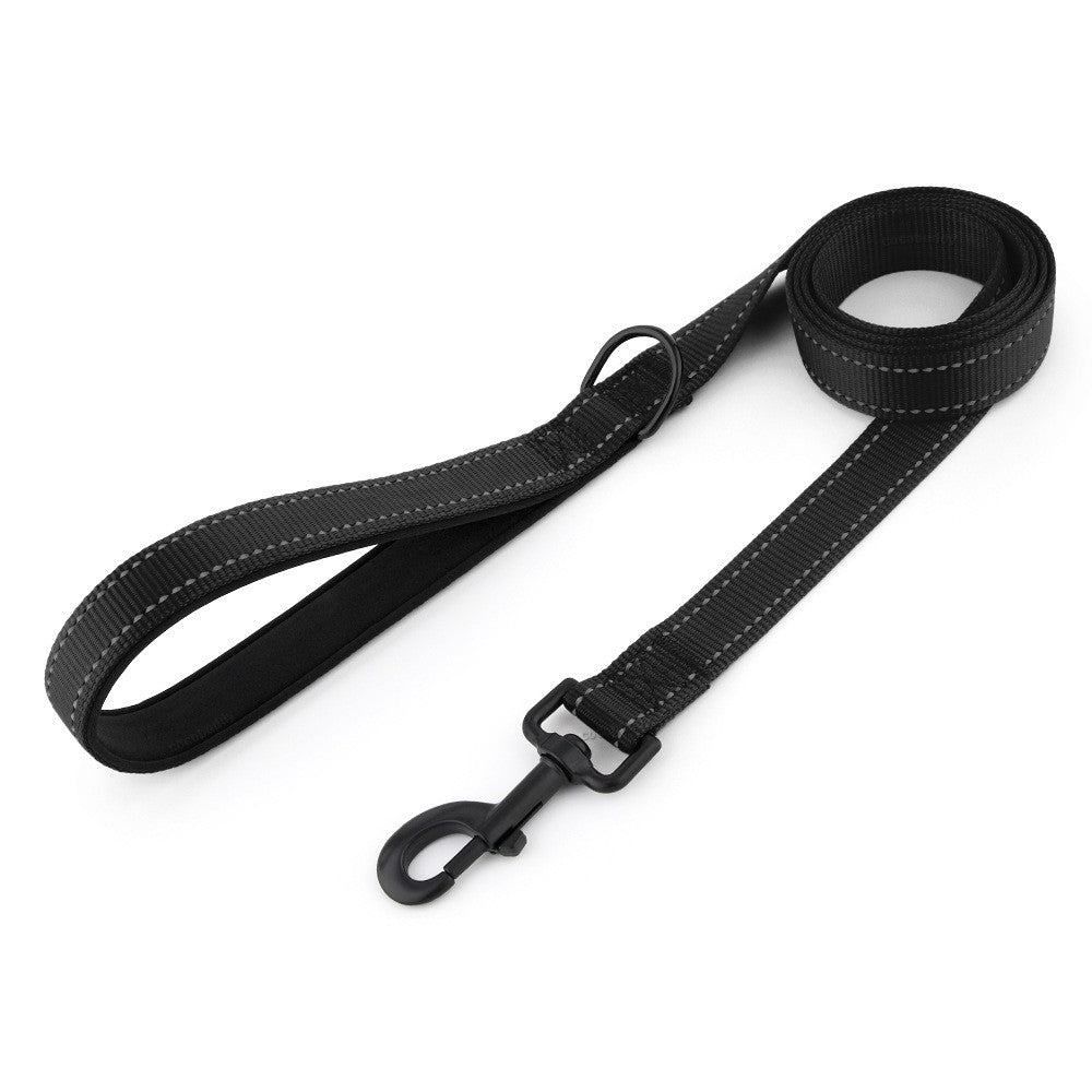 Coleira de cachorro Laeds Leashes, coleira de cachorro de nylon de seda reflexiva para cães grandes, médios e pequenos passearem, corda engrossada para passear com animais de estimação