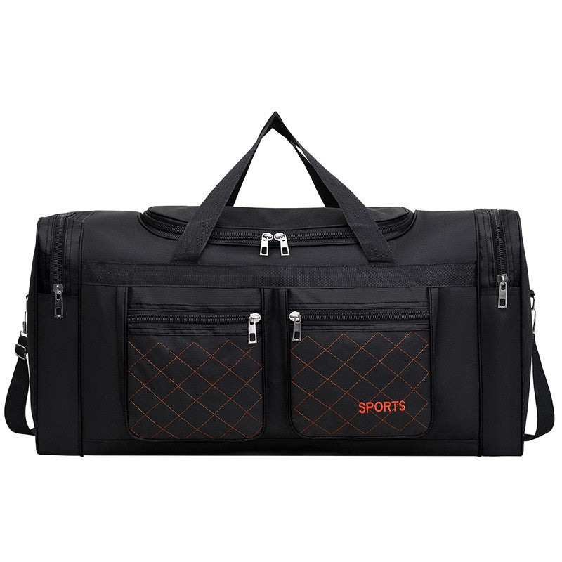 Men's Large Capacity Luggage Bag - Multi Pocket Travel Bag with Zipper Closure, Foldable Design, Ideal for Vacation and Sports E