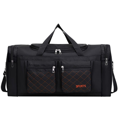 Men's Large Capacity Luggage Bag - Multi Pocket Travel Bag with Zipper Closure, Foldable Design, Ideal for Vacation and Sports E