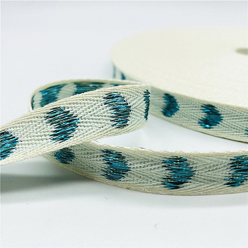 5yards/Lot 15mm 100% Cotton Ribbon Heart Handmade Hserring Bone Ribbon For Apparel Sewing Fabric DIY Christmas Decoration