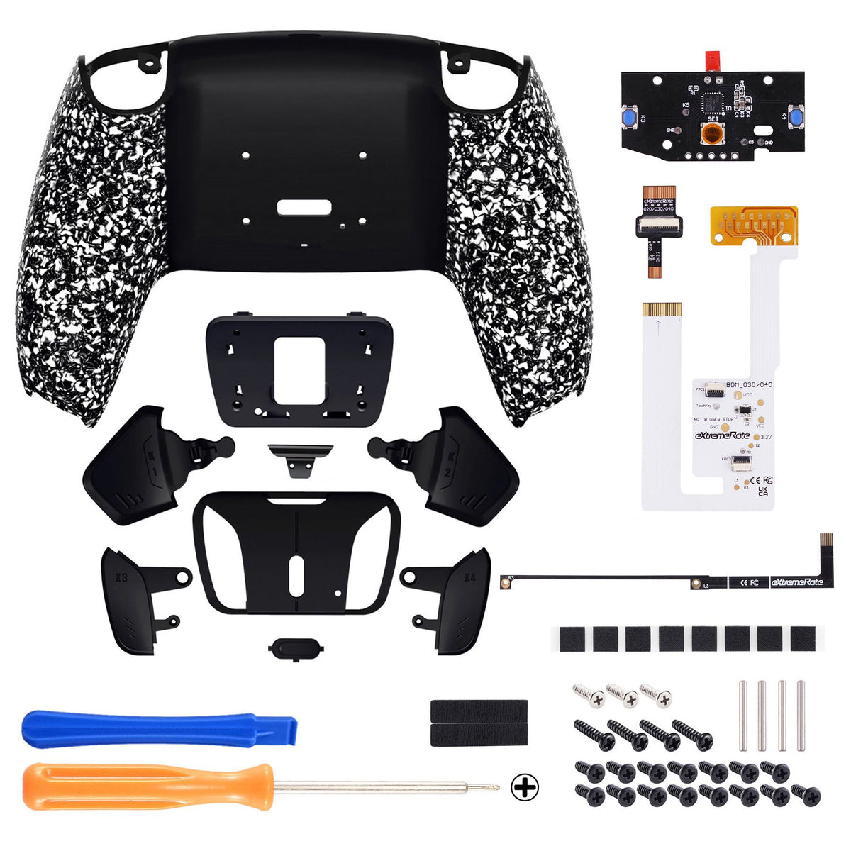 eXtremeRate Programable RISE4 V3 Remap Kit for ps5 Controller BDM-030/040/050, Upgrade Board & Redesigned Back Shell & Buttons