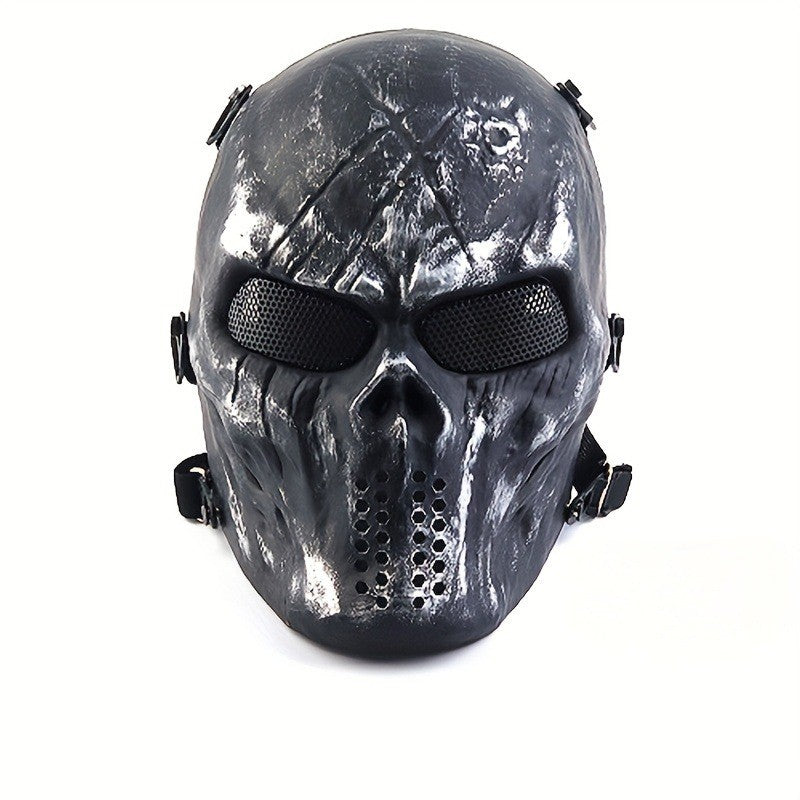 Men's Skull Warrior Mask Cool Camouflage Party Cosplay Accessory Unique Birthday Gift for Boyfriend Horror Game Party Decoration