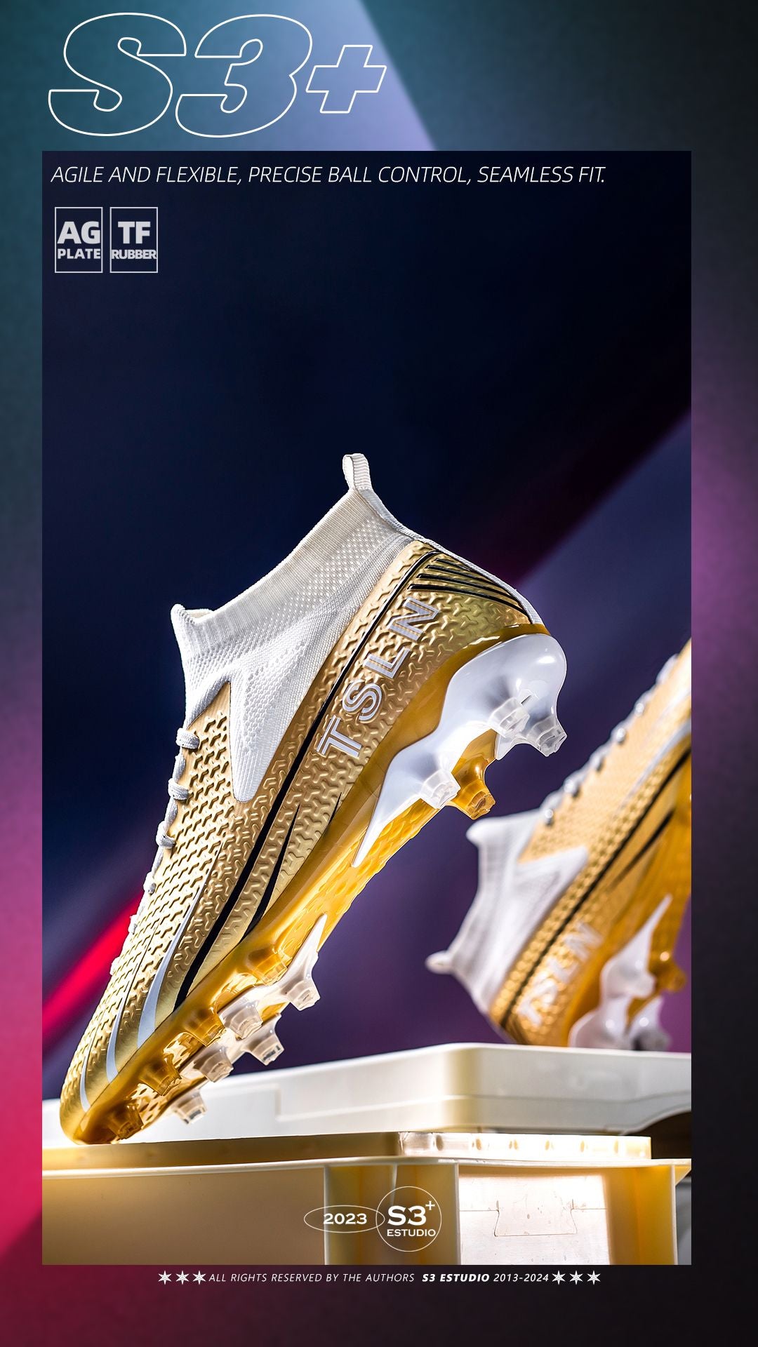 Men's Soccer Shoes Cleats Professional High-Top Breathable Athletic Football Boots,Outdoor Football Training Shoes for TF/AG Boy