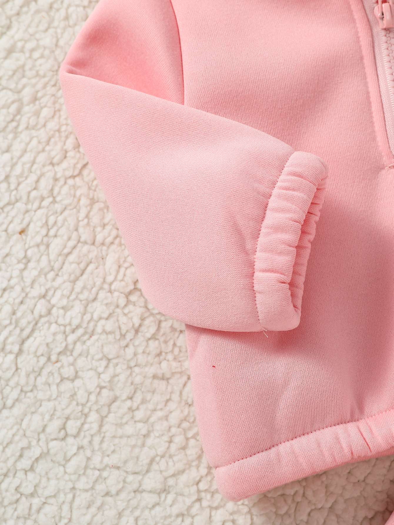 Baby Girl Fall Winter Clothes Solid Color 2 Piece Set Fleece  Set Fur Sweasthirt Turtleneck &Pants  Sportswear For 1-3Y