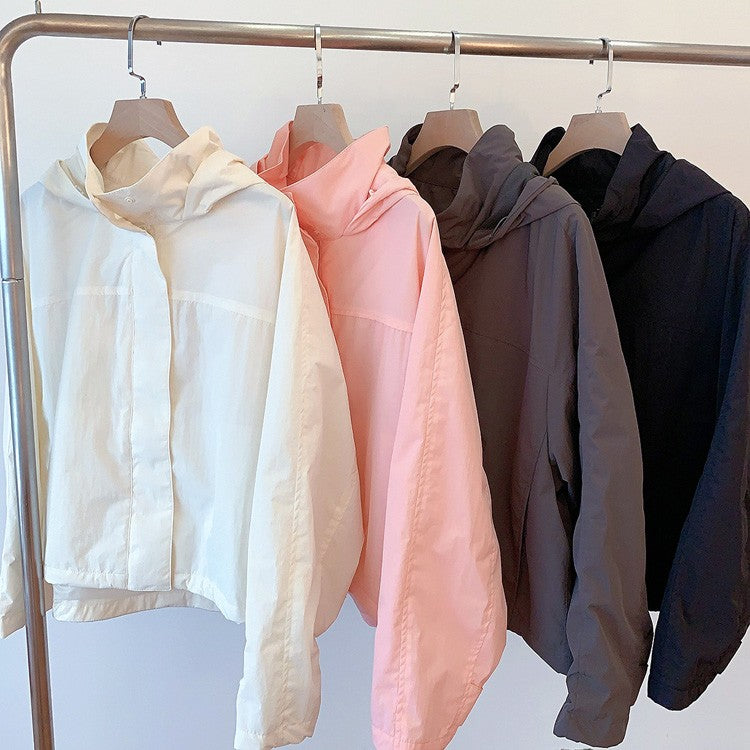 Mumaroho 2025 Autumn Winter Women Windbreaker Jacket Windproof Solid Long Sleeve Outdoor Sport Hooded Thin Coat Jacket For Women