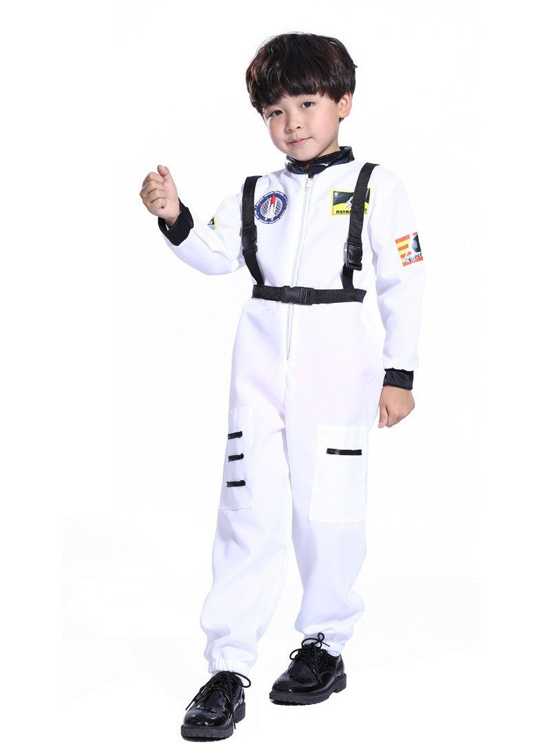 Adult Astronaut Spacesuit Jumpsuit Cosplay Costume Kids Bodysuit Flight Suit Halloween Costume Performance Costumes