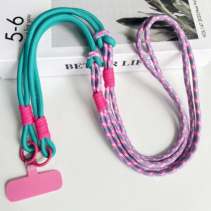 Personalized Trend Double Color Mobile Phone Universal Lanyard Diagonal Span Long Rope Shoulder Strap Rope Fashion Safety Rope