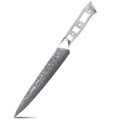 Lâmina Bruta para Facas de Cozinha TURWHO DIY, Aço Damasco 67 Camadas VG10, Faca Japonesa de Chef Santoku Kiritsuke para Fatiar e de Uso Geral
