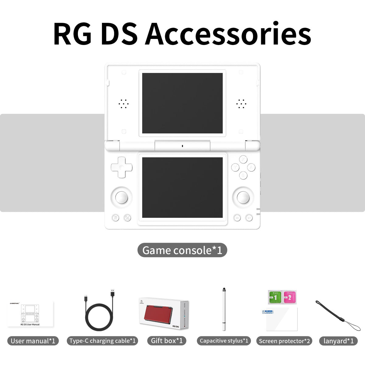 Anbernic RG DS Handheld Game Console 4" IPS Dual Screen Android 4000mAh Flip Video Games Player Supports RixelHK Wifi Streaming