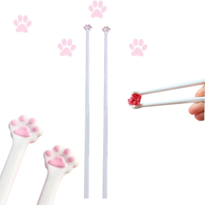 Novos pauzinhos com formato de pata de gato para bebês, crianças e iniciantes, com alta praticidade. Fixador antiderrapante, auxiliar para a alimentação do bebê, louça de jantar, cozinha.
