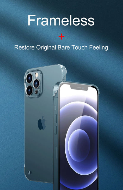 Capa Transparente de Luxo Sem Borda para iPhone 17 Air 16 15 14 13 12 11 Pro Max Plus Mini Capa Rígida de PC à Prova de Choque Transparente